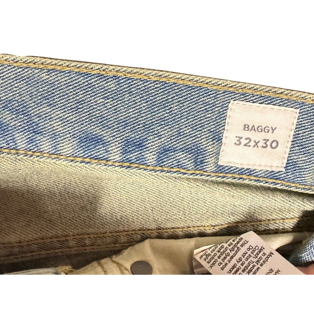 NEW Pacsun Mens Size 32x30 Pacsun Dylan Distressed Baggy Jeans Light Blue Tinted - Picture 10 of 12